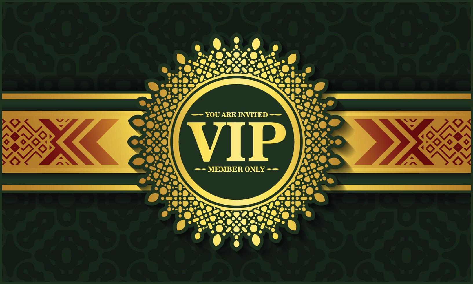 luxury dark vip card in ornament texture vector