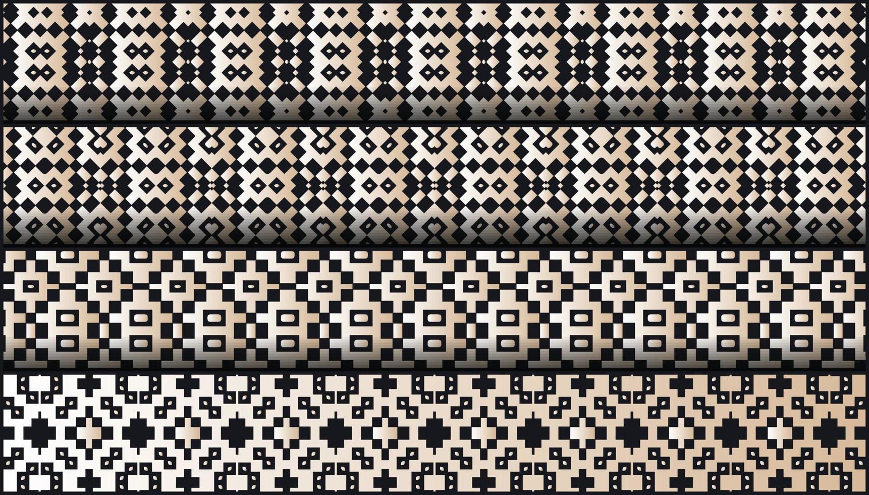 Collection of seamless ornamental ethnic patterns vector