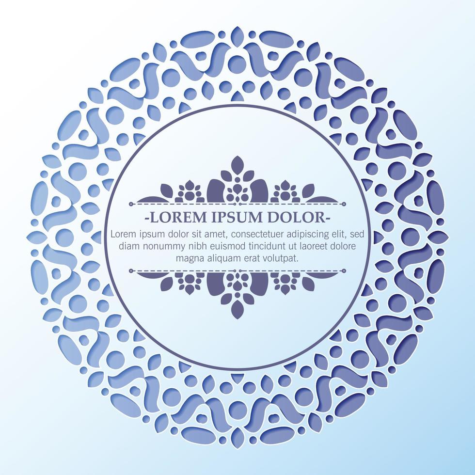 Blue ornament pattern circle background vector