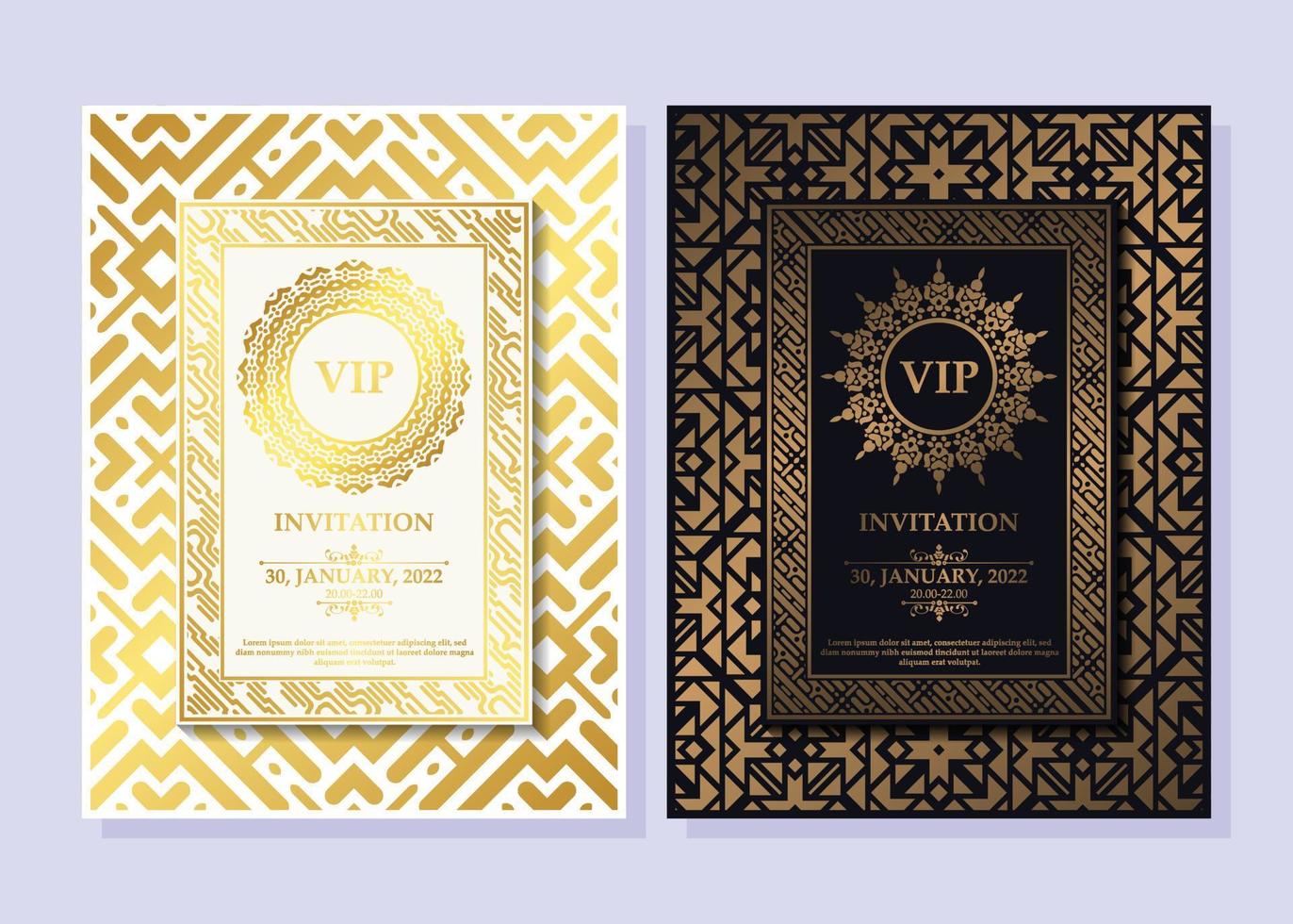 luxury white and black VIP card ornament pattern vector