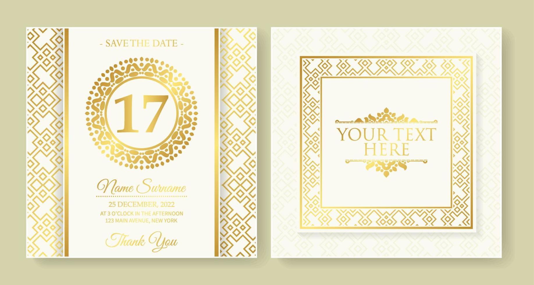elegant birthday invitation template vector