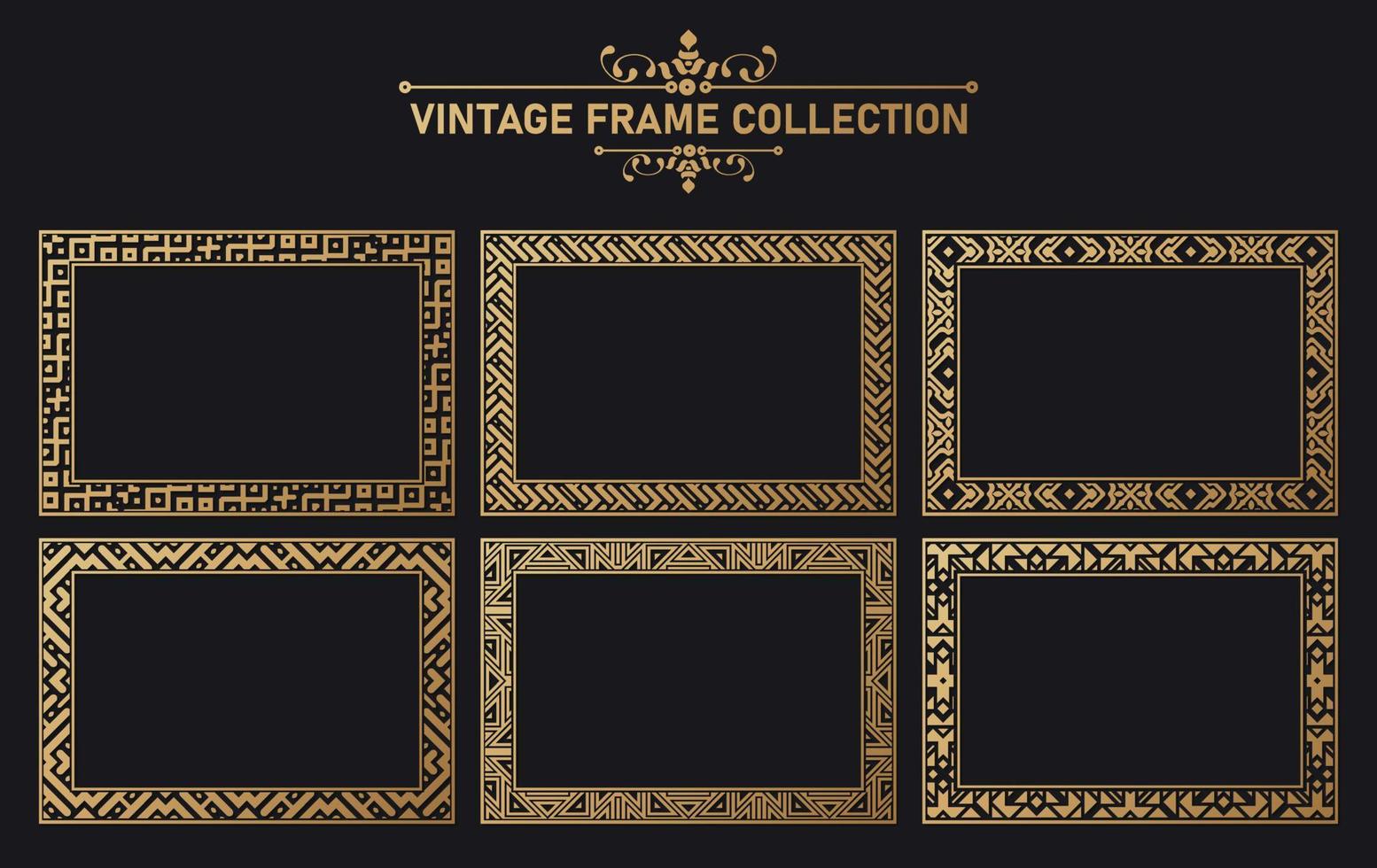 colección de marcos ornamentales vintage de lujo vector