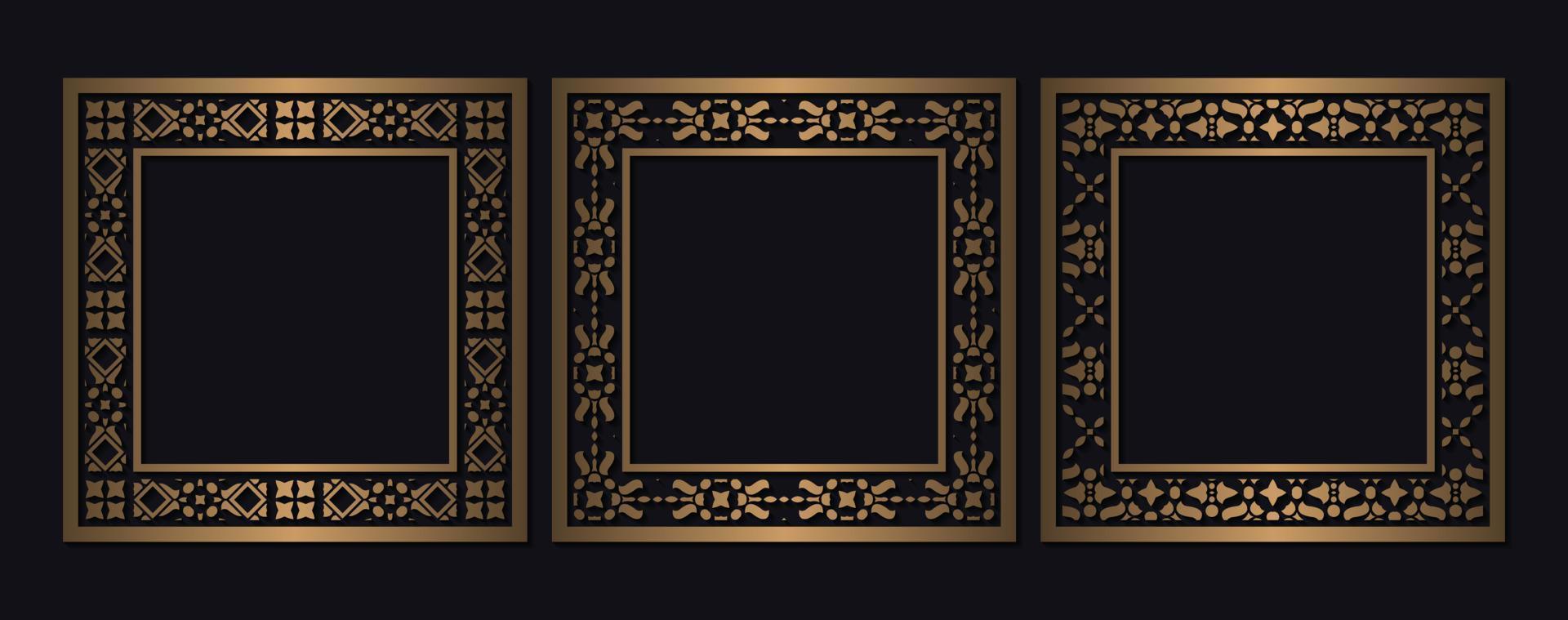 Luxury vintage ornamental frame collection vector