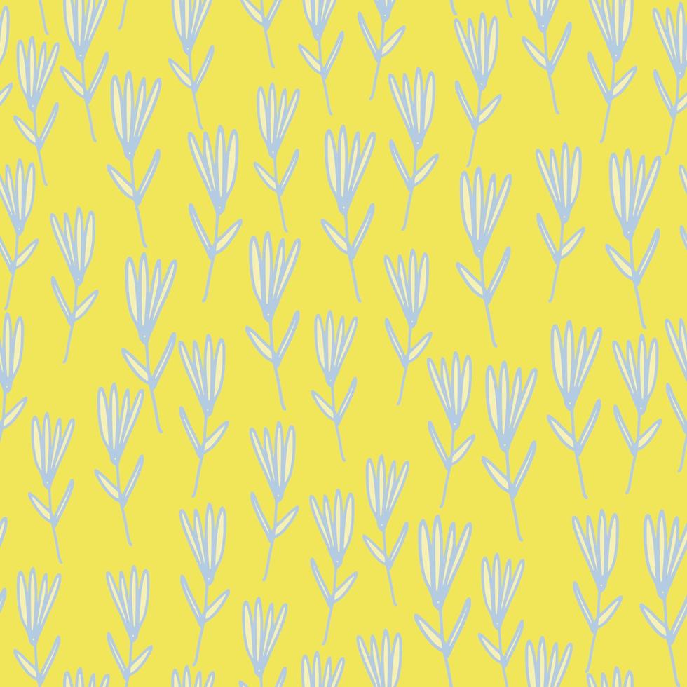 Yellow little forest flowers seamless pattern in vintage style. Abstract floral wallpaper. vector