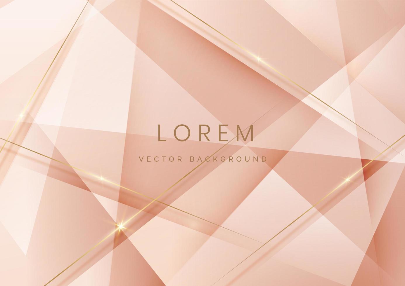 Luxury abstrct 3d template design with golden diagonal lines sparkle on white soft brown background. vector