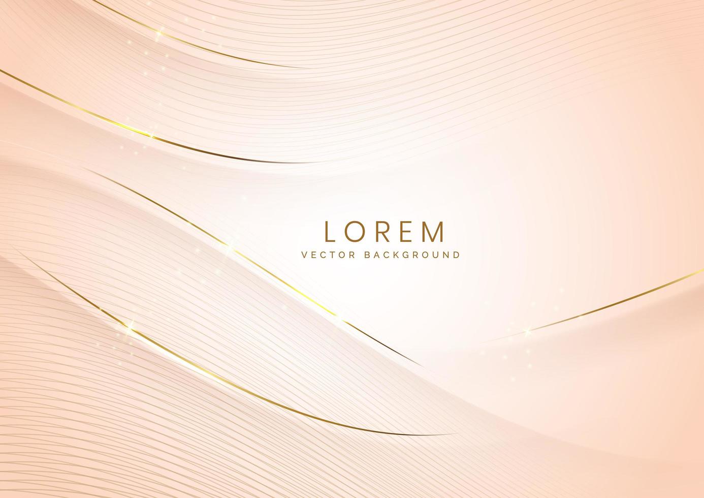 Abstract background soft brown luxury banner template wave layer with golden elegant lines wave. Luxury concept design. vector