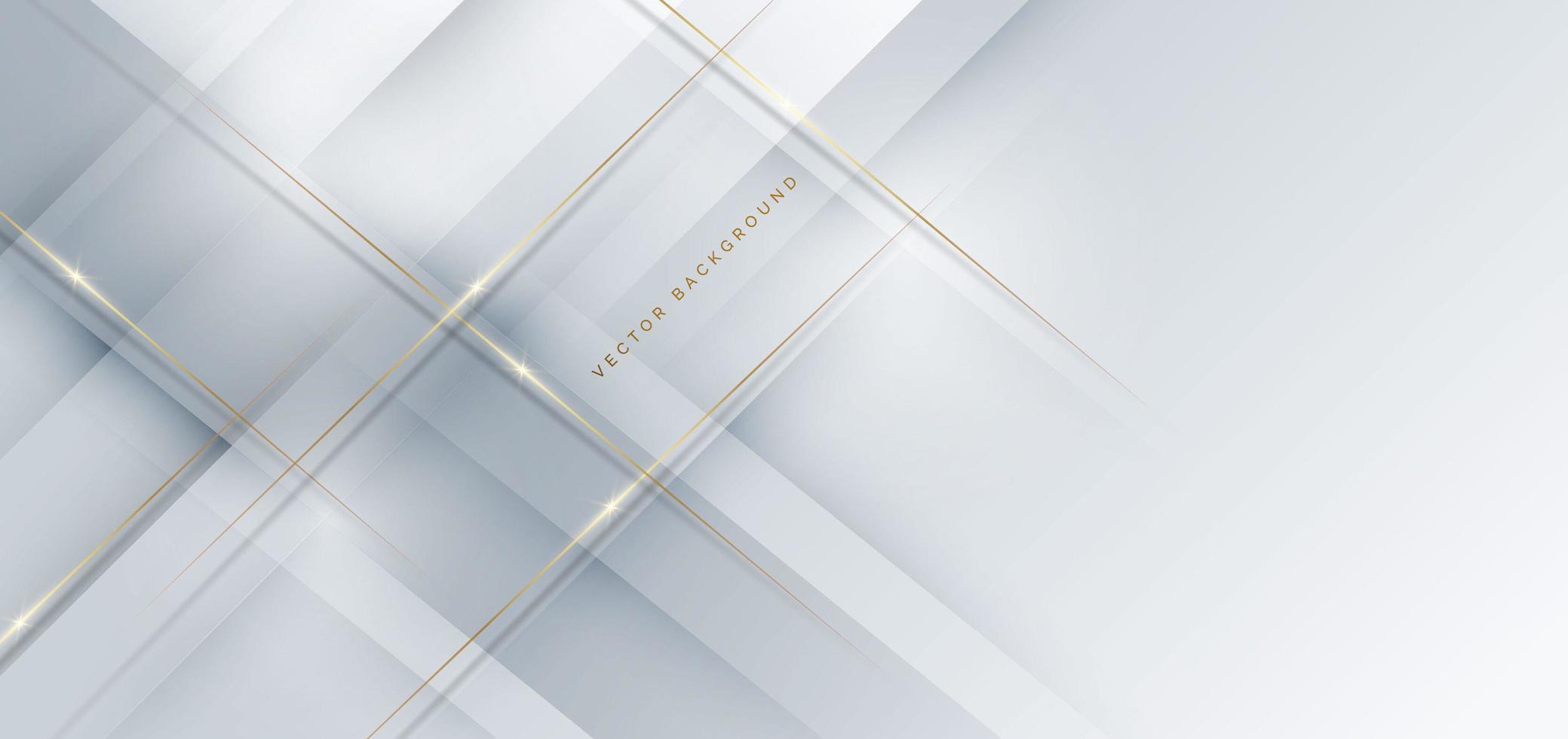 Luxury abstrct 3d template design with golden diagonal lines on white background. vector