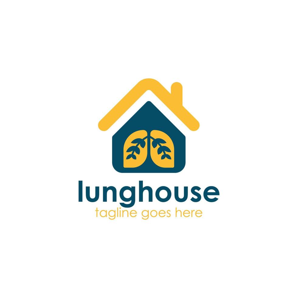 Lung House logo design template simple and unique. perfect for business, company, medice, store, etc. vector