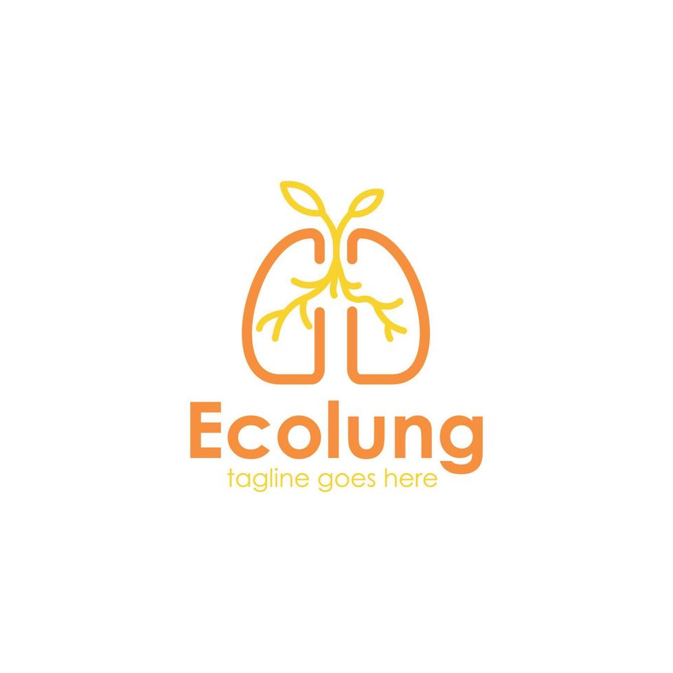 plantilla de diseño de logotipo de pulmón ecológico simple y única. perfecto para negocio, empresa, hospital, médico, etc. vector