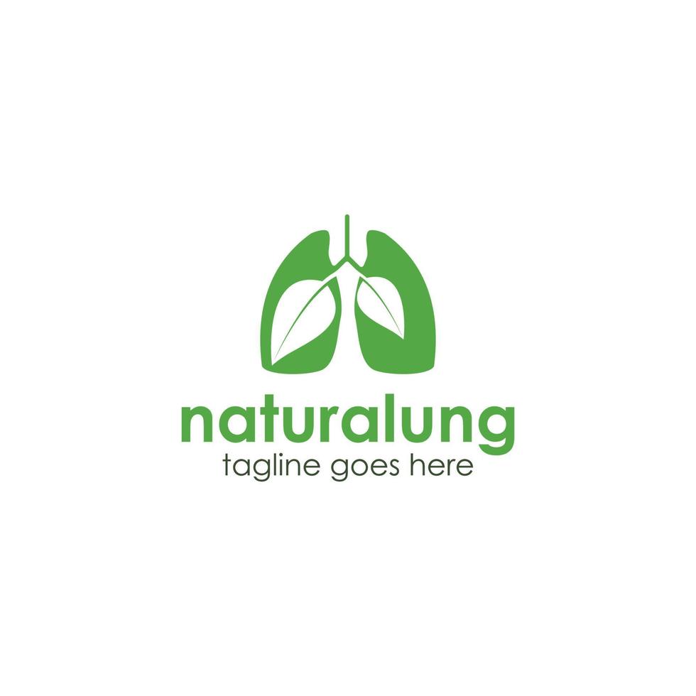 Natural Lung logo design template with leaf icon, simple and unique. perfect for business, company, healthy, etc. vector