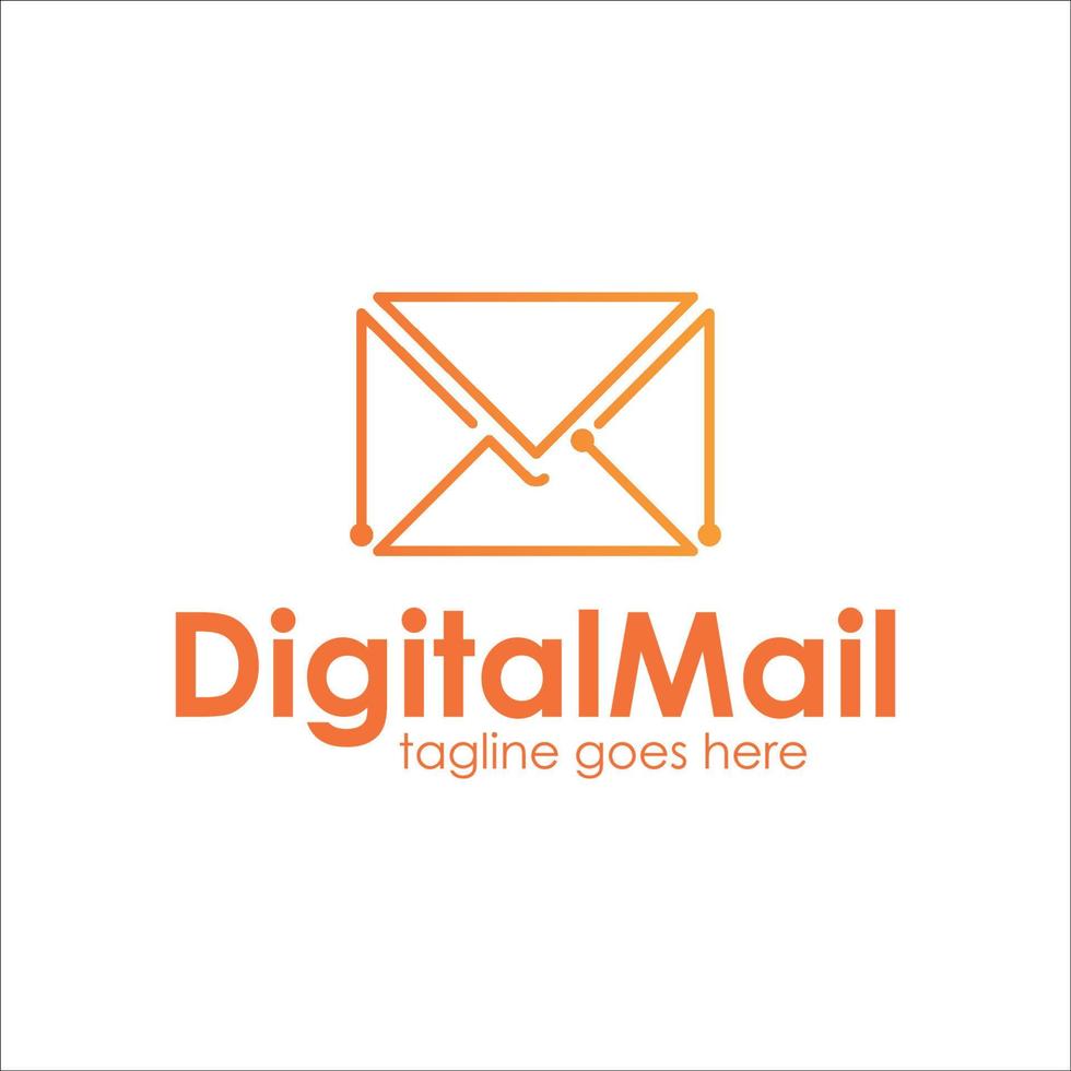 Digital Mail logo design template with technology style, simple and minimalist. perfect for business, company, mobile, etc. vector