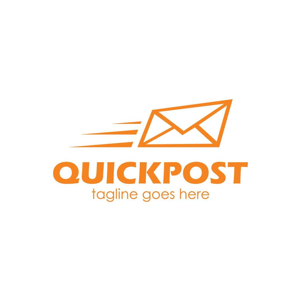 Quick Post logo design template simple and unique. perfect for business, company, mobile, app, etc. vector