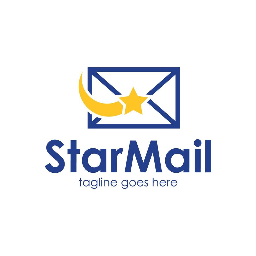 Star Mail logo design template with a star icon, simple and unique. perfect for business, finance, mobile, app, etc. vector