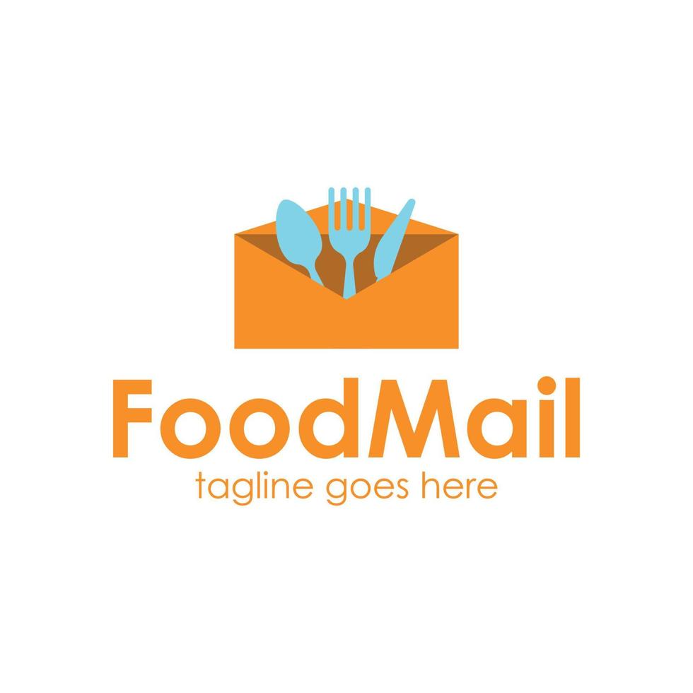 Food Mail logo design template simple and unique. perfect for business, company, store, restaurant, etc. vector