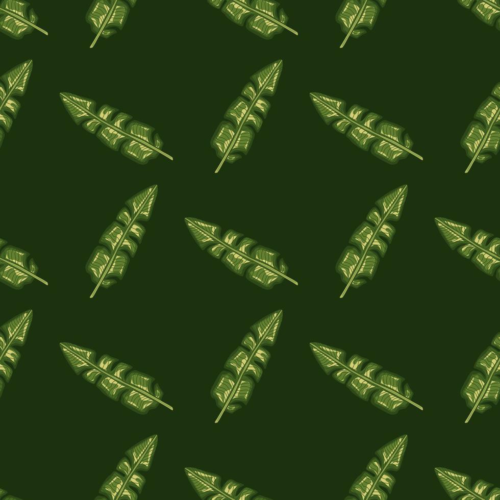 Abstract hawaii foliage seamless pattern with green tropical banana leaf ornament. vector