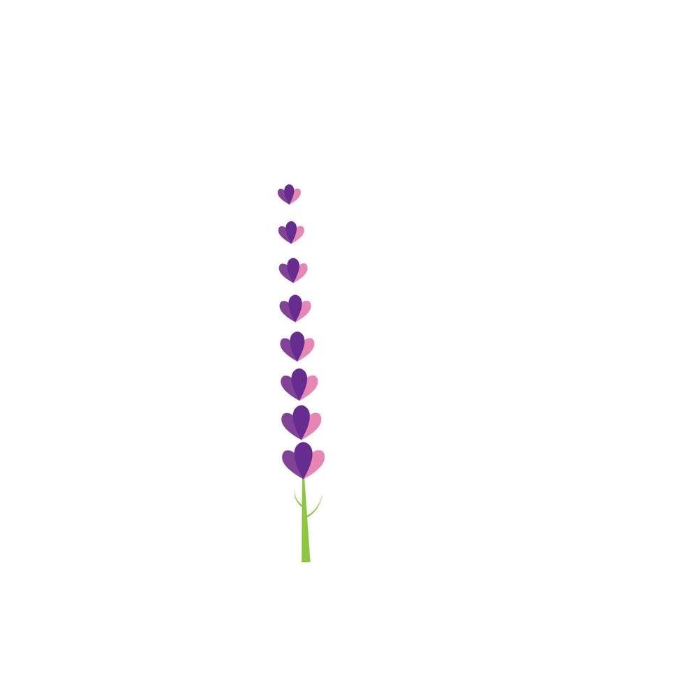 diseño plano de vector de logotipo de flor de lavanda fresca