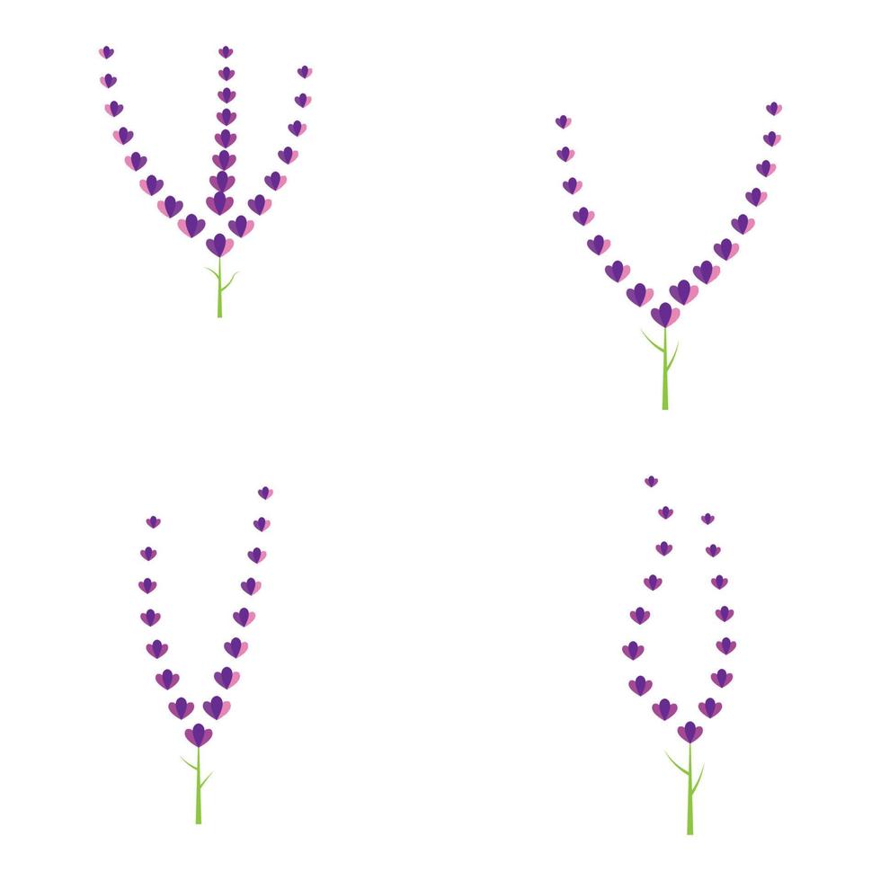 diseño plano de vector de logotipo de flor de lavanda fresca