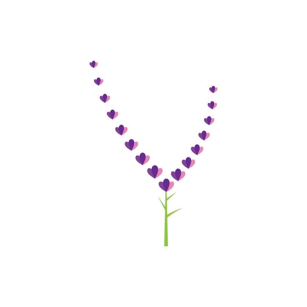 Fresh Lavender flower logo vector flat design