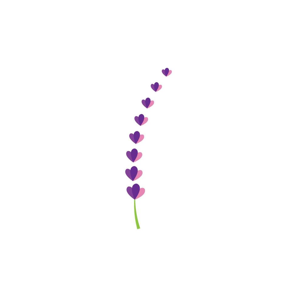 diseño plano de vector de logotipo de flor de lavanda fresca