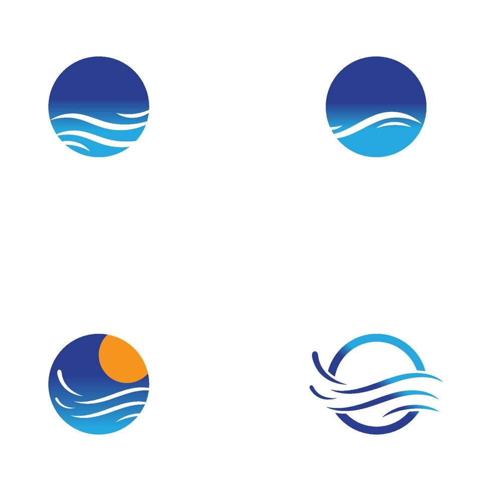 water wave logo design template vector