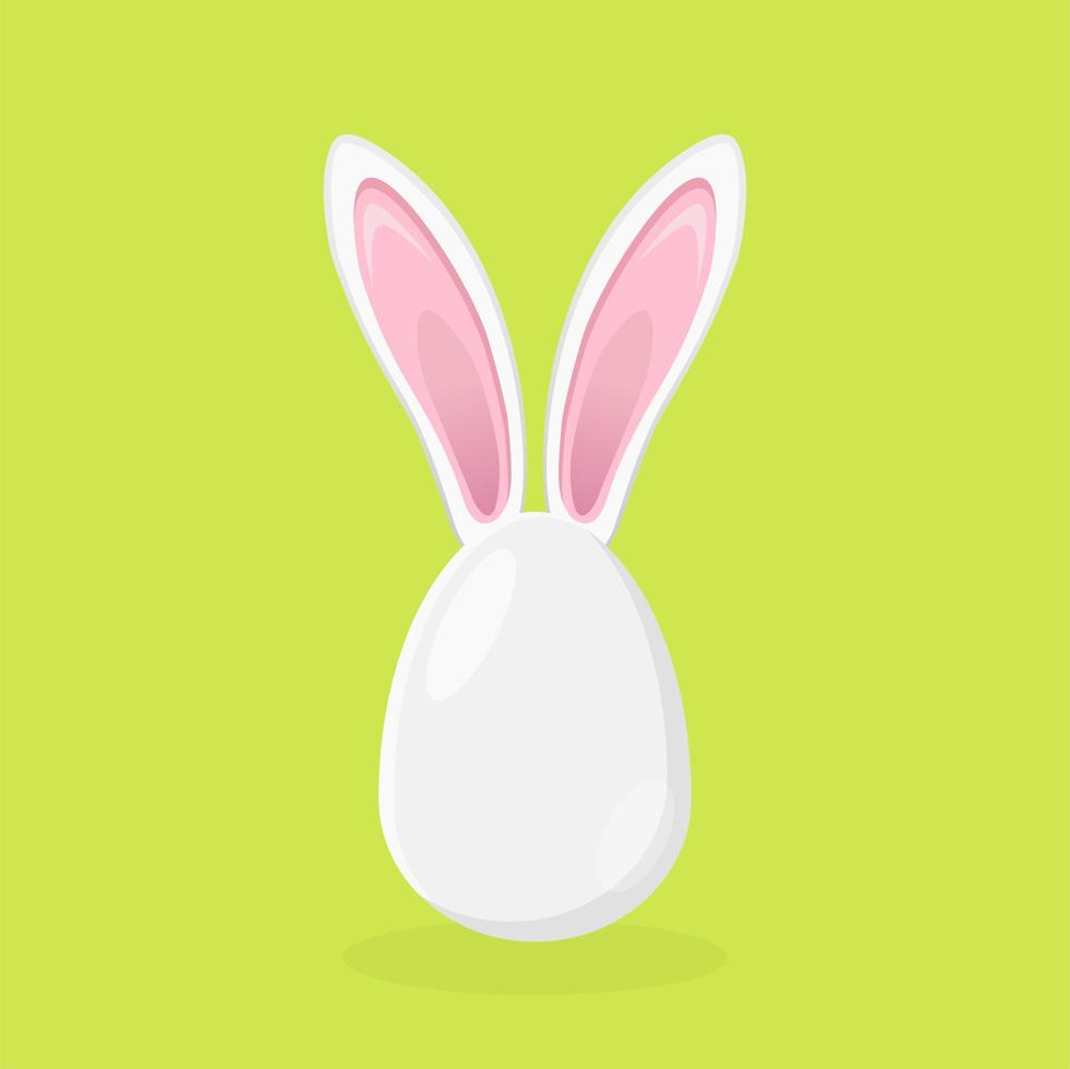 Easter egg shape with bunny ears silhouette vector