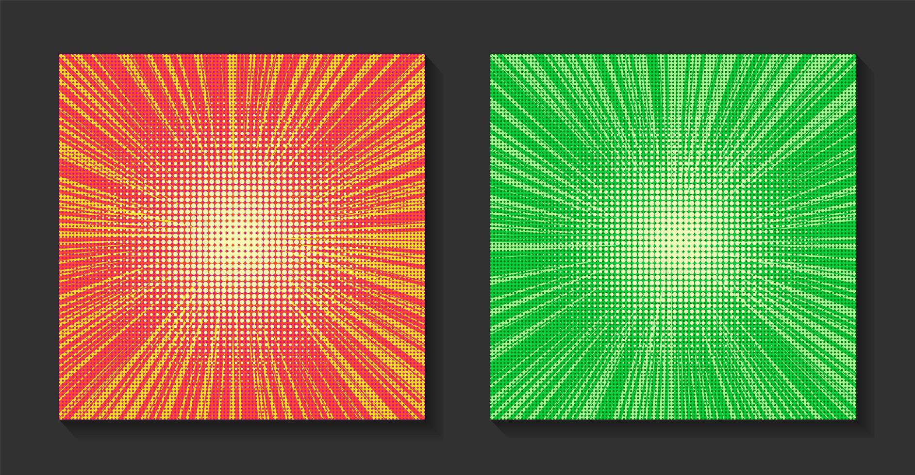 Pop art comic sunburst background. Retro rays, bright sunbeams with dots. vector