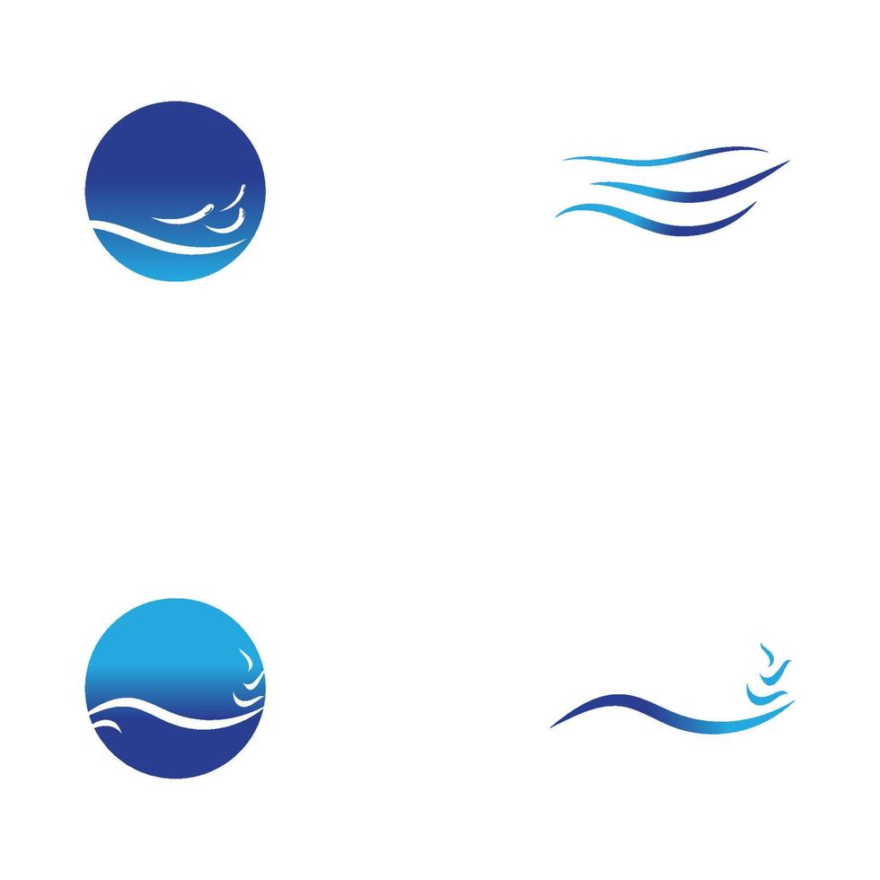 water wave logo design template vector