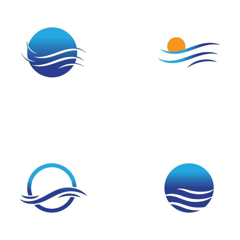 water wave logo design template vector