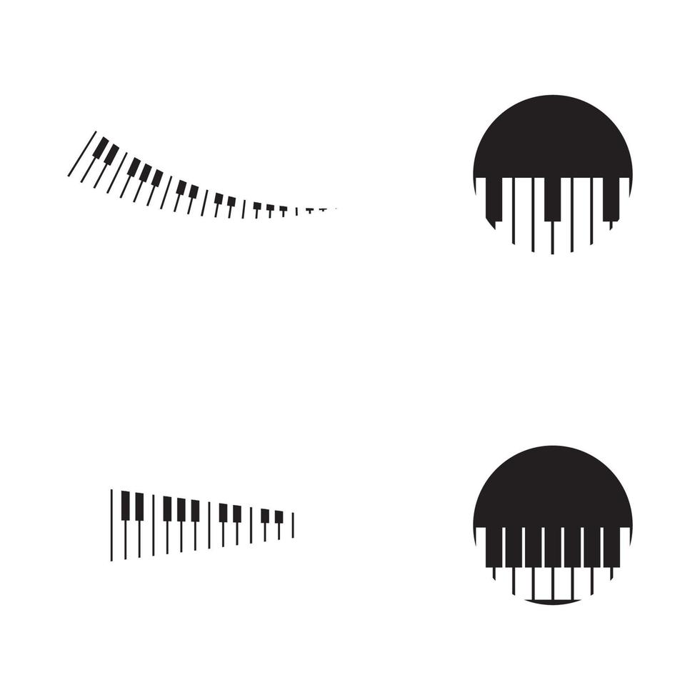 plantilla de ilustración de vector de icono de piano