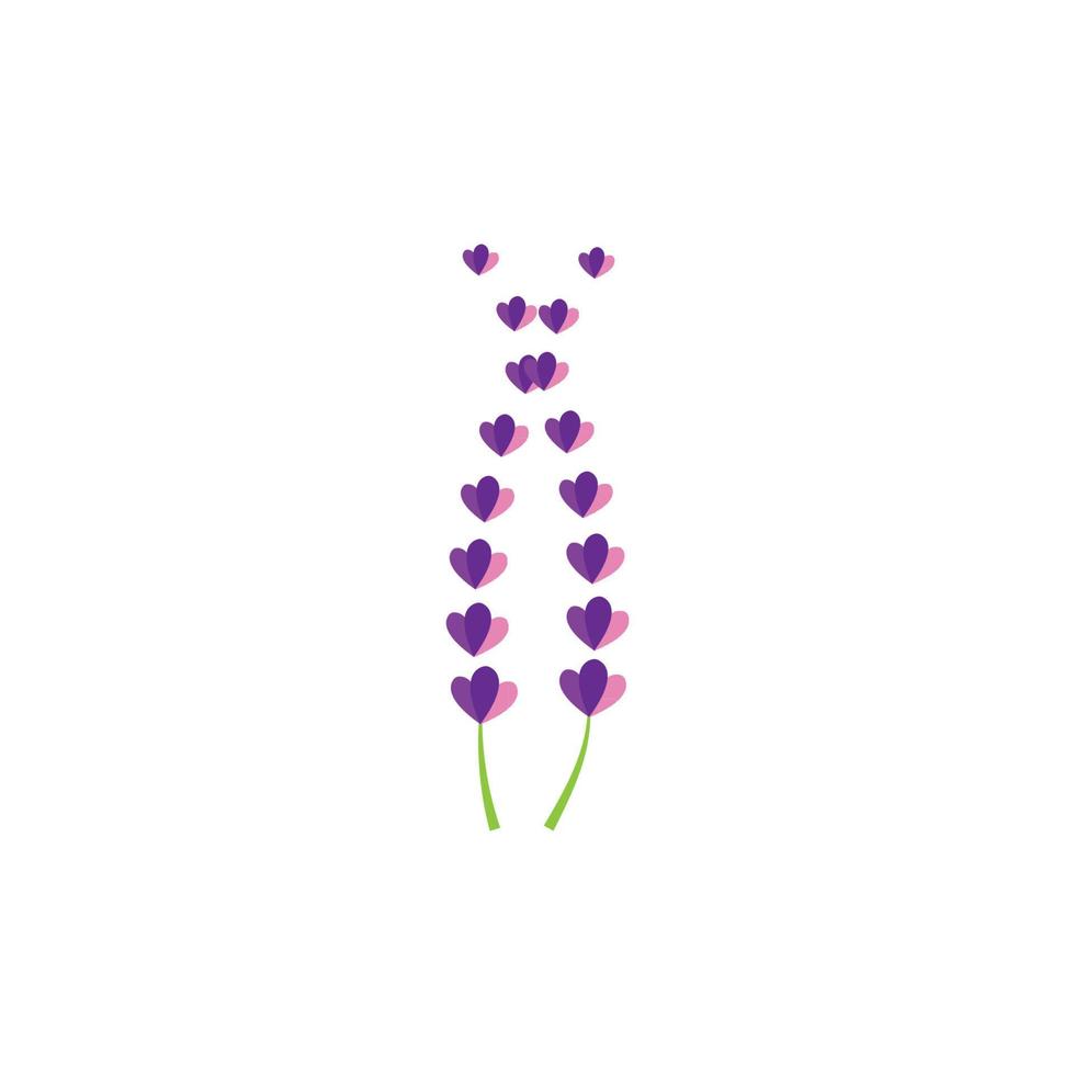 diseño plano de vector de logotipo de flor de lavanda fresca