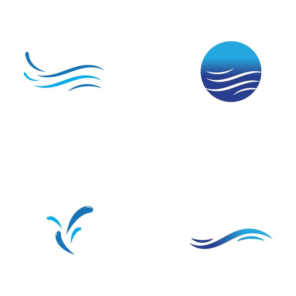 water wave logo design template vector