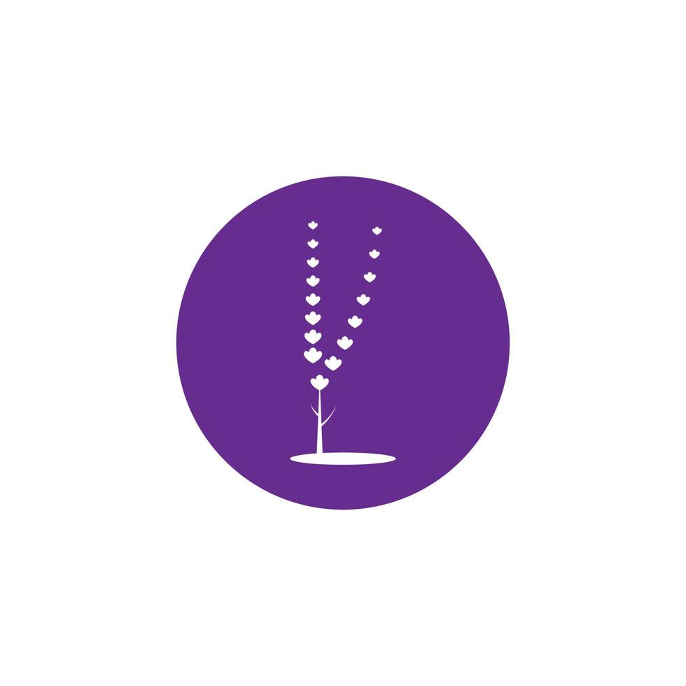 diseño plano de vector de logotipo de flor de lavanda fresca