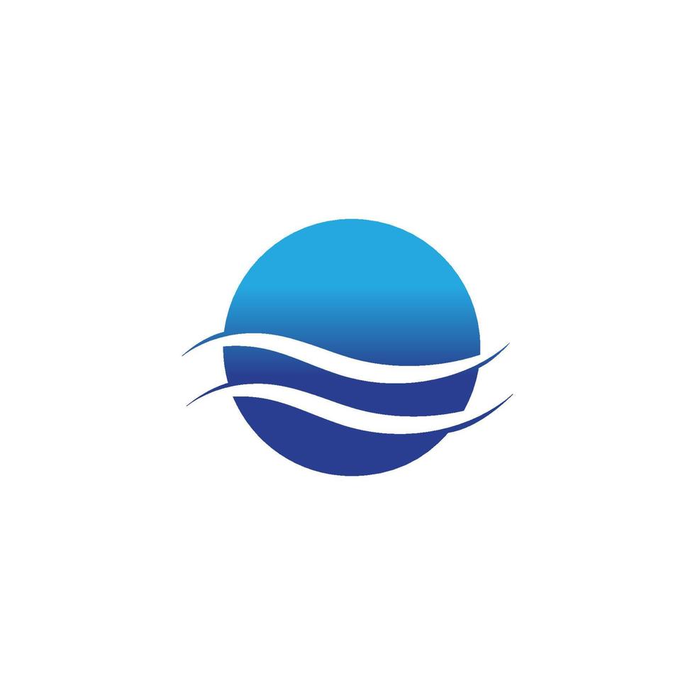 water wave logo design template vector