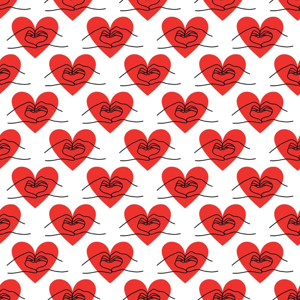 pattern with a heart in the shape of hands.Valentines Day Design vector