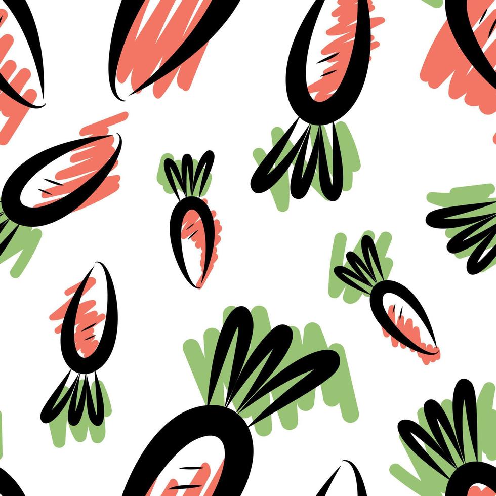 Seamless pattern of orange carrots vector