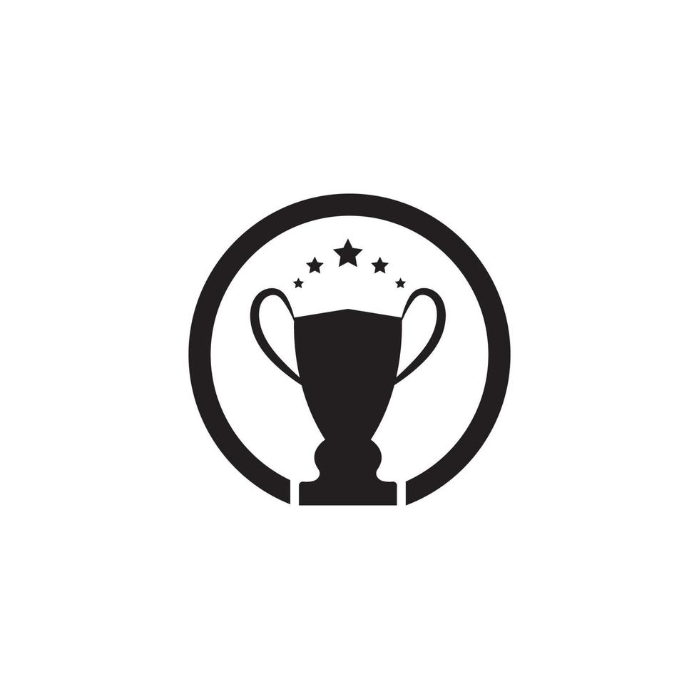 Trophy vector logo icon.champions trophy logo icon for winner award logo template