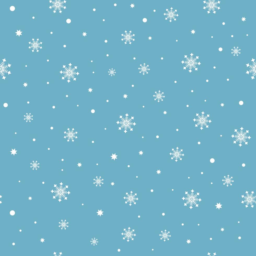 Christmas seamless pattern with snowflakes on a blue background. vector
