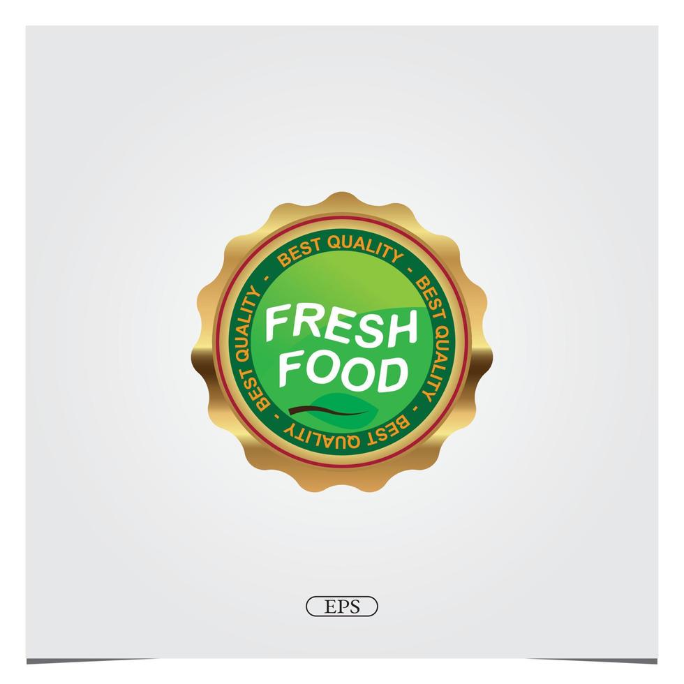 etiqueta de comida fresca logo premium elegante plantilla vector eps 10