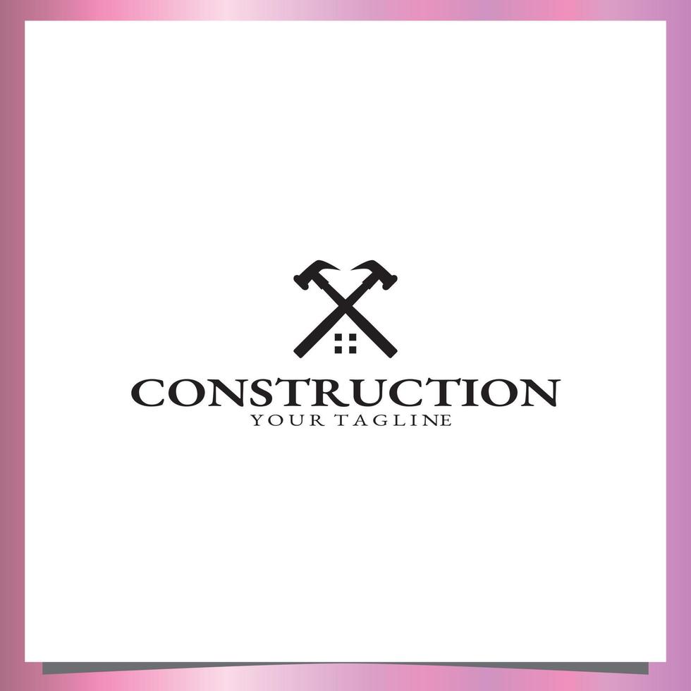 Flat black Construction logo premium elegant template vector eps 10