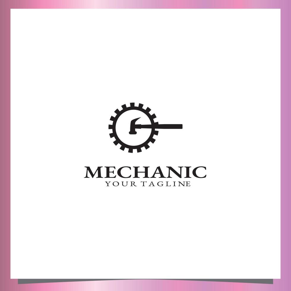 Flat black Mechanic logo premium elegant template vector eps 10