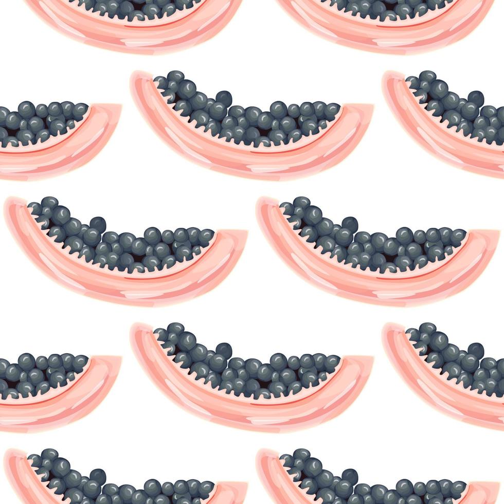 Geometric slice papaya seamless pattern. Pawpaw wallpaper. vector