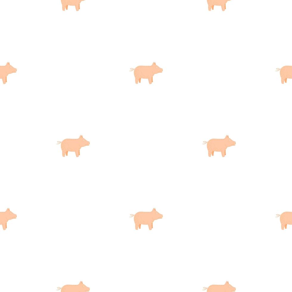 Cute pigs seamless pattern. Background of livestock animals . vector