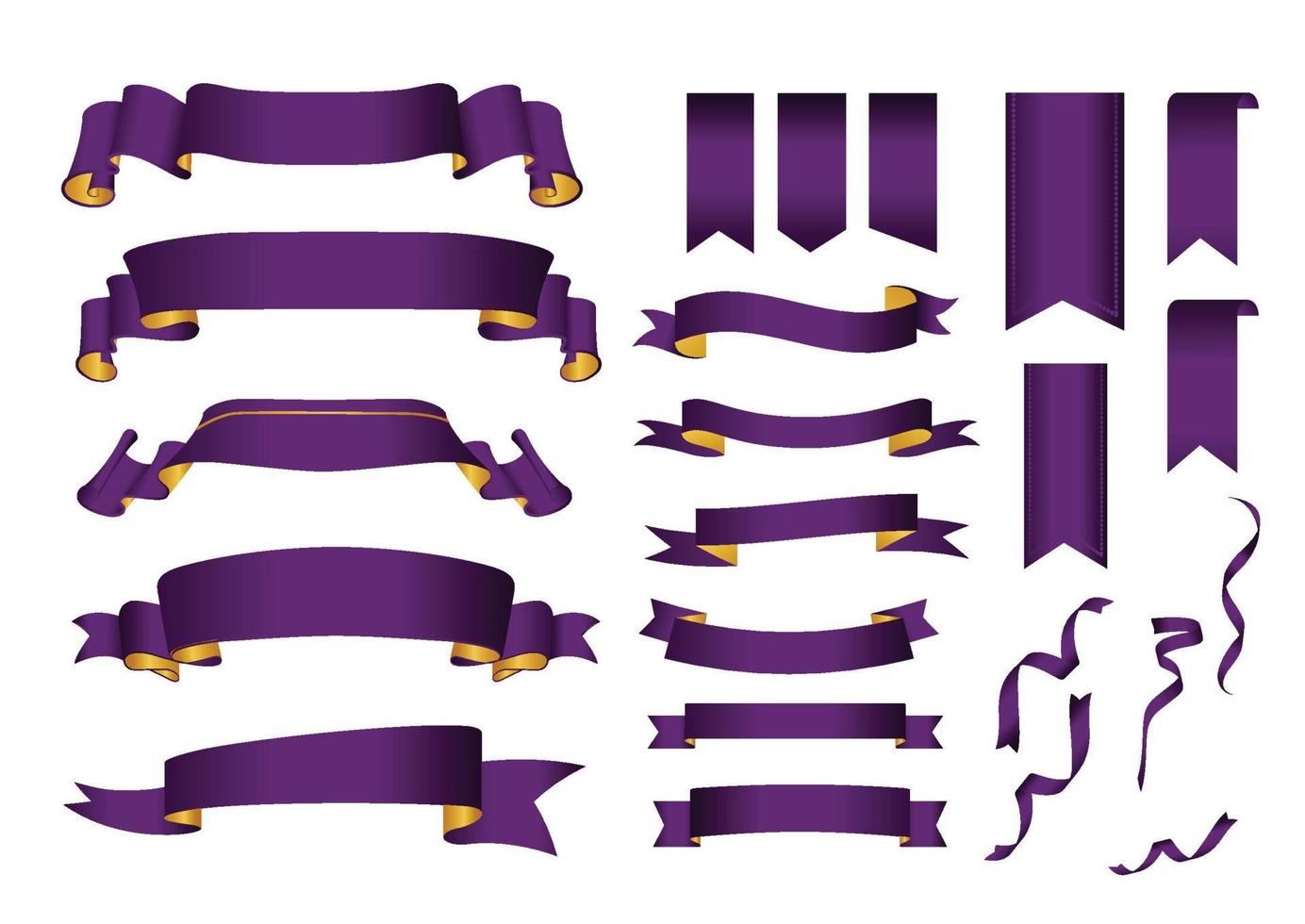 Purple ribbons set vector