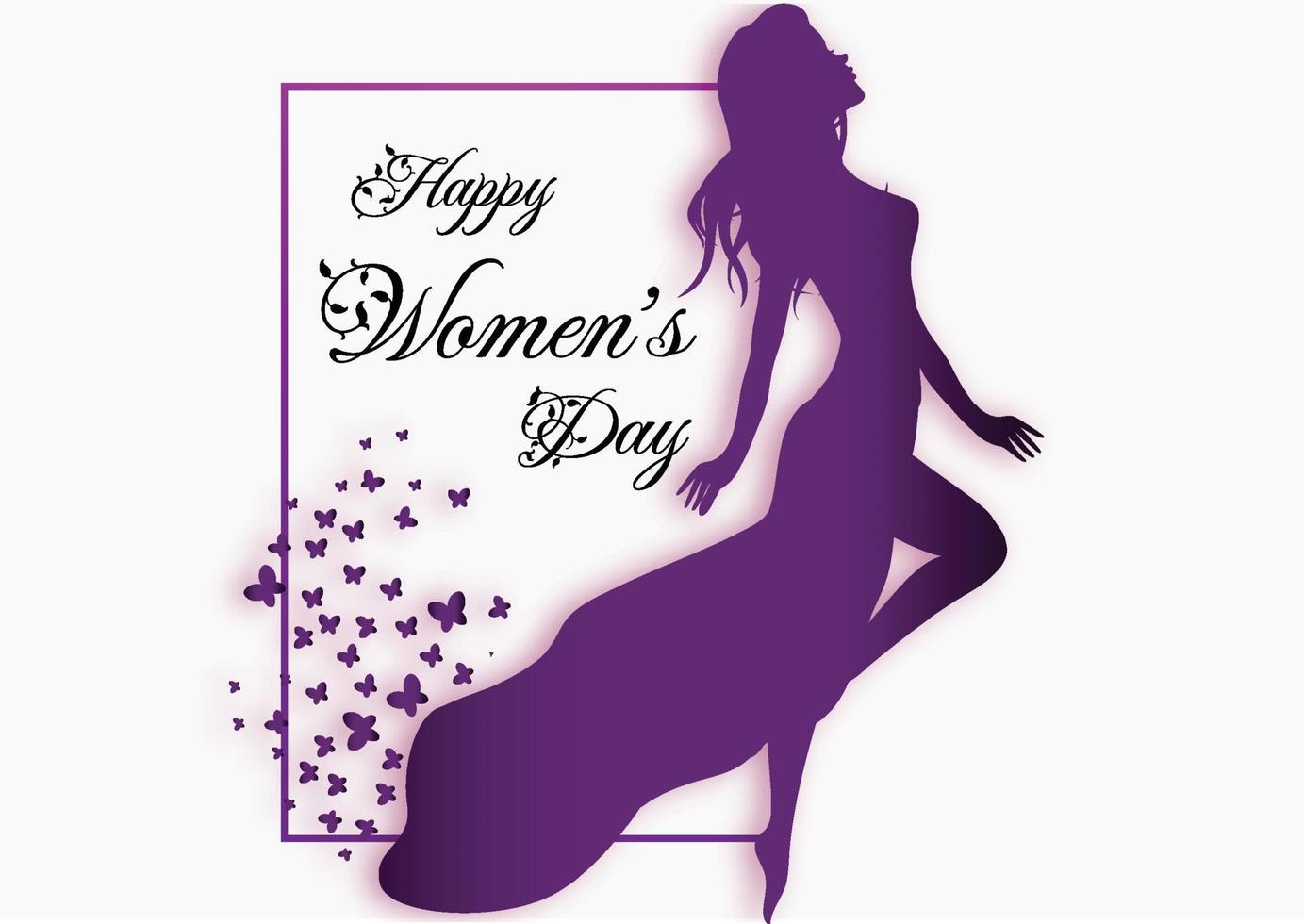 Happy women's day silhouette vector