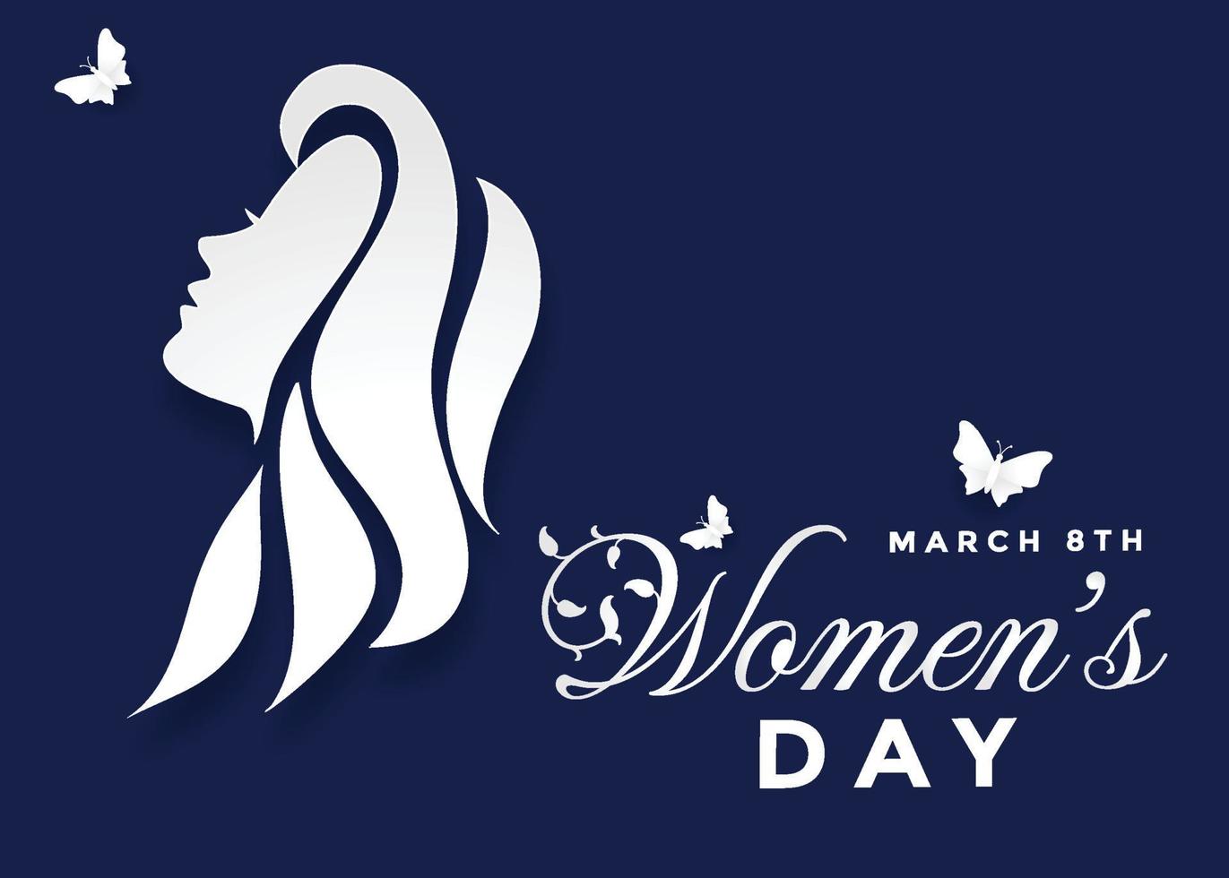 Happy womens day lovely blue banner vector
