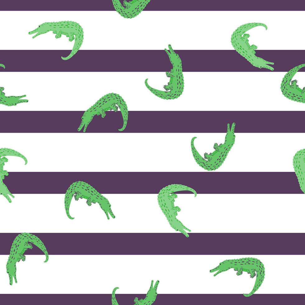 Cute crocodiles seamless pattern.Funny animals background. vector