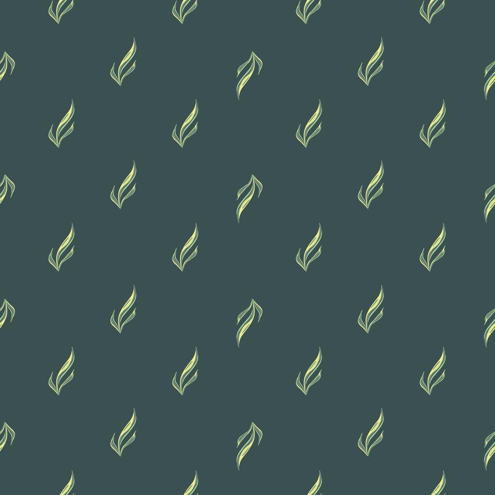 Seamless pattern seaweed on teal background. Marine flora templates for fabric. vector