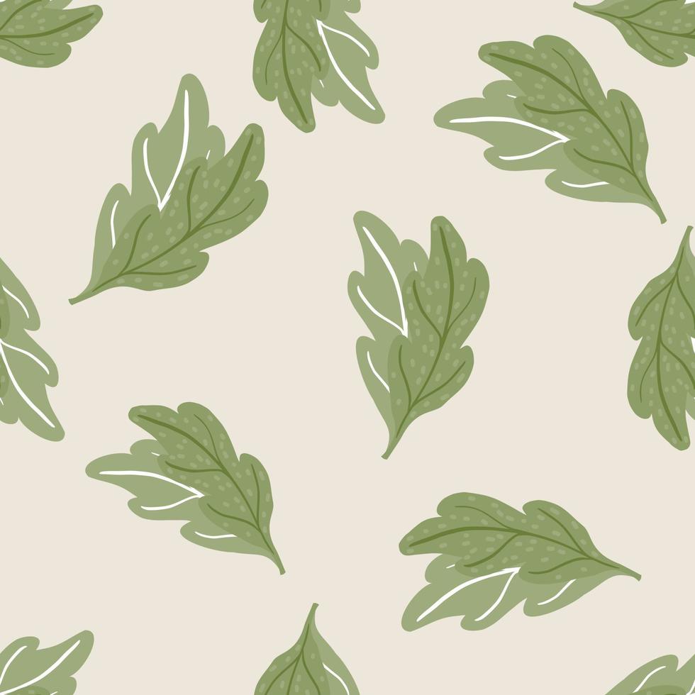 Leaves of oak seamless pattern. Hand drawn natural background . vector