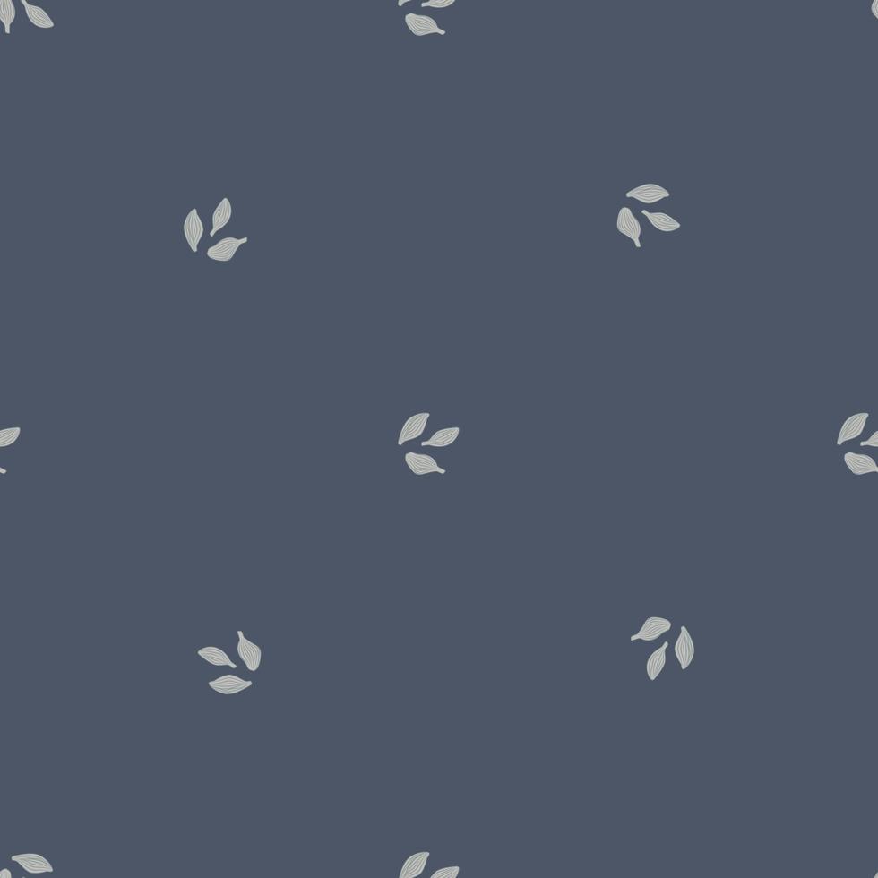 Seamless pattern cardamom on dark gray background. Cute plant sketch ornament. Geometrical texture template for fabric. vector