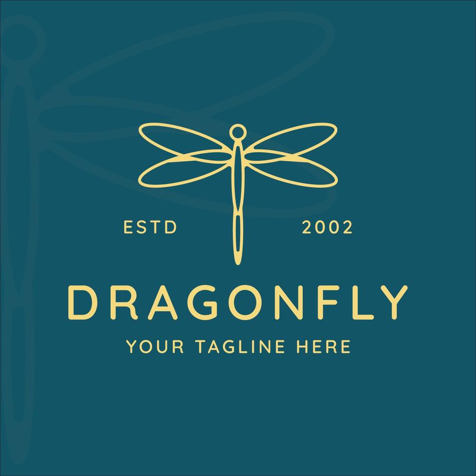 dragonfly logo line art simple minimalist vector illustration template icon graphic design